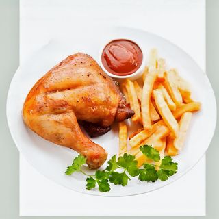 Plat Single: 2 Cuisses grillées+ Frite+ Salade