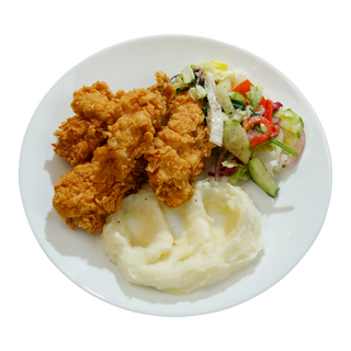 Pui Crispy, Piure din Cartofi și Salată