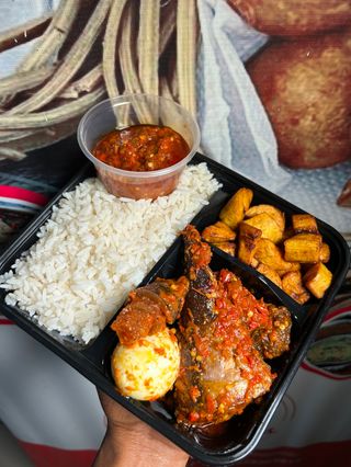 White rice and Titus fish 