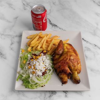 Menu medio pollo al ast