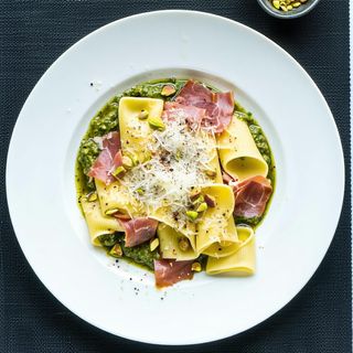Paccheri mortadella e pistacchio