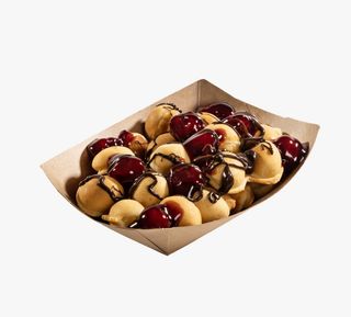 Mini gogosi cu ciocolata si gem de visine