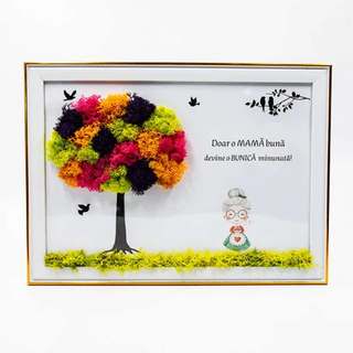 Tablou cu licheni Doar o mama buna - 20x30
