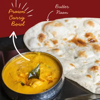 Goan Prawn Curry and Naan Bowl