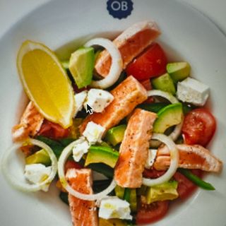 Salmon & Avo Greek Salad