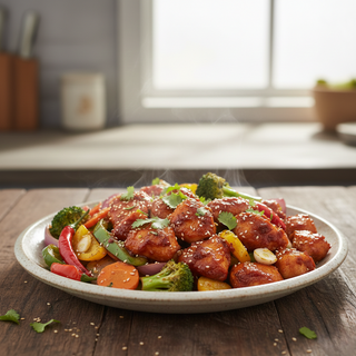 Tigaie picantă de pui cu legume wok