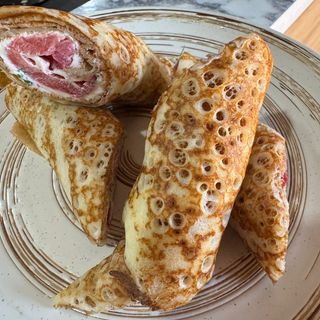 Блины с лососем