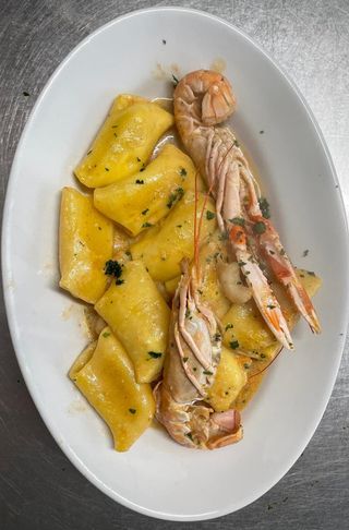 Paccheri scampi e pomodorini