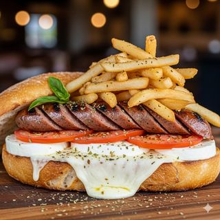 Salsiccia, patatine e caprese