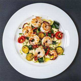 Calamari alla griglia con verdure gratinate