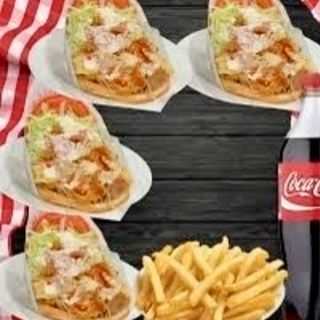 Oferta 13. —-4 pita kebab con patata y bebida 2 litro gratis