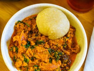 Egusi Soup + eba/semo/fufu