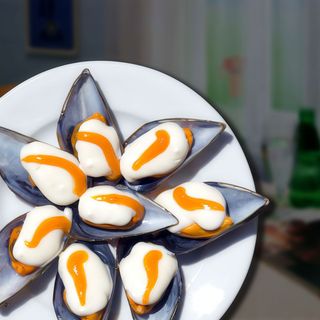 Mejillones con mahonesa Con picante o sin picante