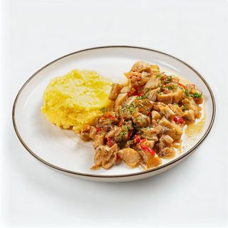 Hribi prăjiți cu mămăliguță