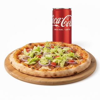 Pizza kebab + Lattina Coca-Cola