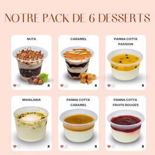 Pack 6 Pots Desserts Au choix 