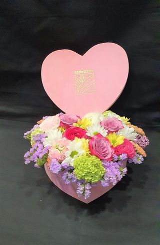 Cvjetno srce baršun box 