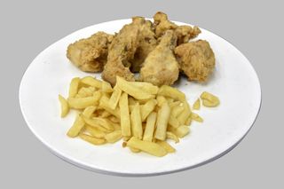 1/2 poulet pané + frites
