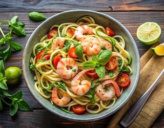 Paste cu creveti și dovlecel