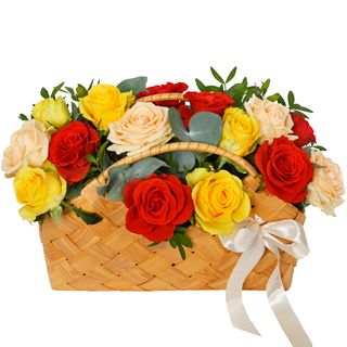 Кошик квітів"Троянди в подарунок"