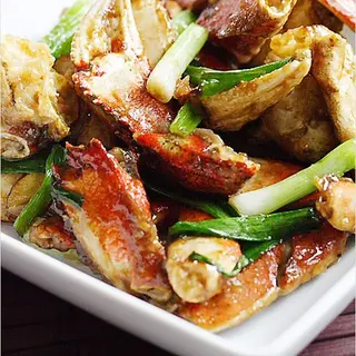 Crab with Spring Onion Hong Kong Style