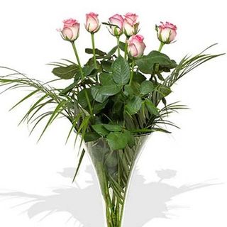 Ramo de 6 rosas color rosa.