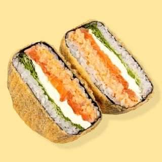 Суші бургер з лососем та тунцем у соусі кімчі (380г)