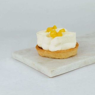Tartaleta de mango, mascarpone y vainilla