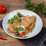 Куриный шницель с булгуром 