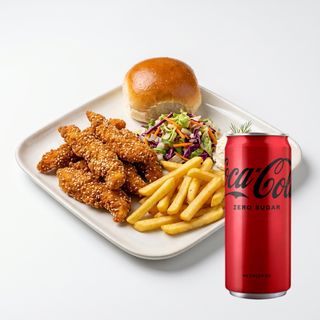 Obrok pileći prstići + Coca Cola Zero  033