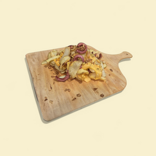 Cheddar, wurstel e cipolla fritta croccante 