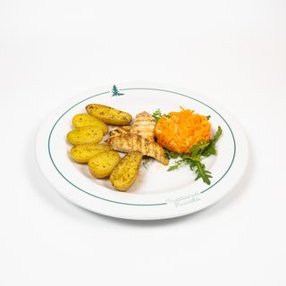 Pollino con patate arrosto