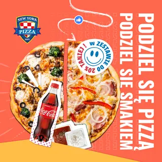 Podziel się pizzą 2 x pizza 30cm +2 x sos + napój 0,5