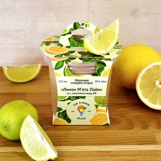 Морозиво плодово-ягідне Лимон м'ята лайм (350мл)