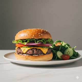 Hamburger di scottona con insalata