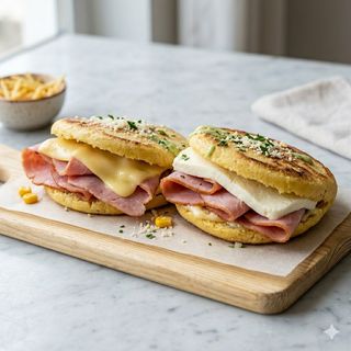Arepa De Jamón Y Queso Gouda O Blanco