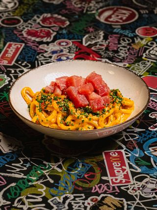 Plato Carbonara Sichuan De Atún Rojo