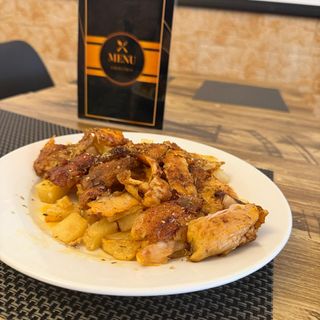   Jamón asado con patatas