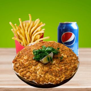 lahmacun solo carne + patatas + bebida