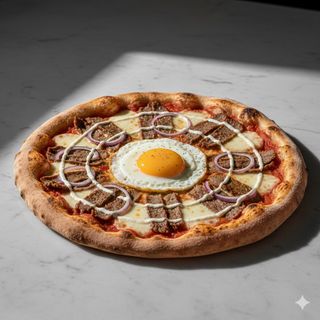 Pizza kebab de vacuno (32 cm.)