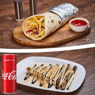 Pileći gyros + palačinka Nutella + Pepsi