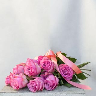 Bukiet z różowych róż