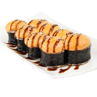 Запеченные роллы с лососем