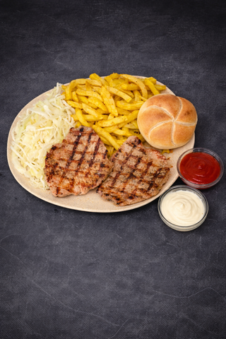 Meniu cotlet porc la gratar mare 620gr