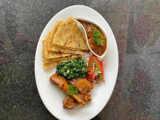 Chicken Kienyenji Wet Fry With Chapati and Greens