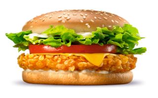 Crispy Chicken Burger cu cartofi prajiti