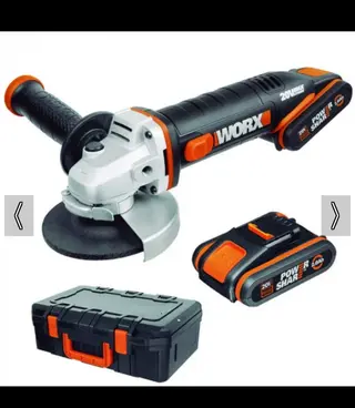 Ъглошлайф акумулаторен worx wx800, 2 броя li-ion 20v/2ah