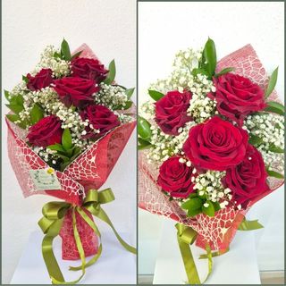Bouquet 5 Rose Rosse