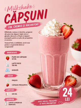 Milkshake de Capsuni 250 ml