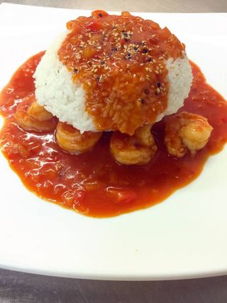 Kai fan di gamberi in salsa chily